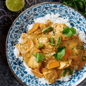 Satay Chicken with Carrot and Rice