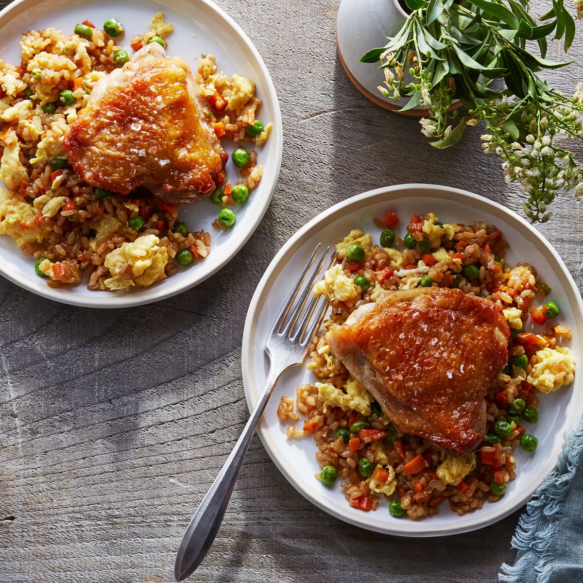 Kim Chicken Kim Chi Fried Rice with Crispy Chicken Thigh – Pwrmeals